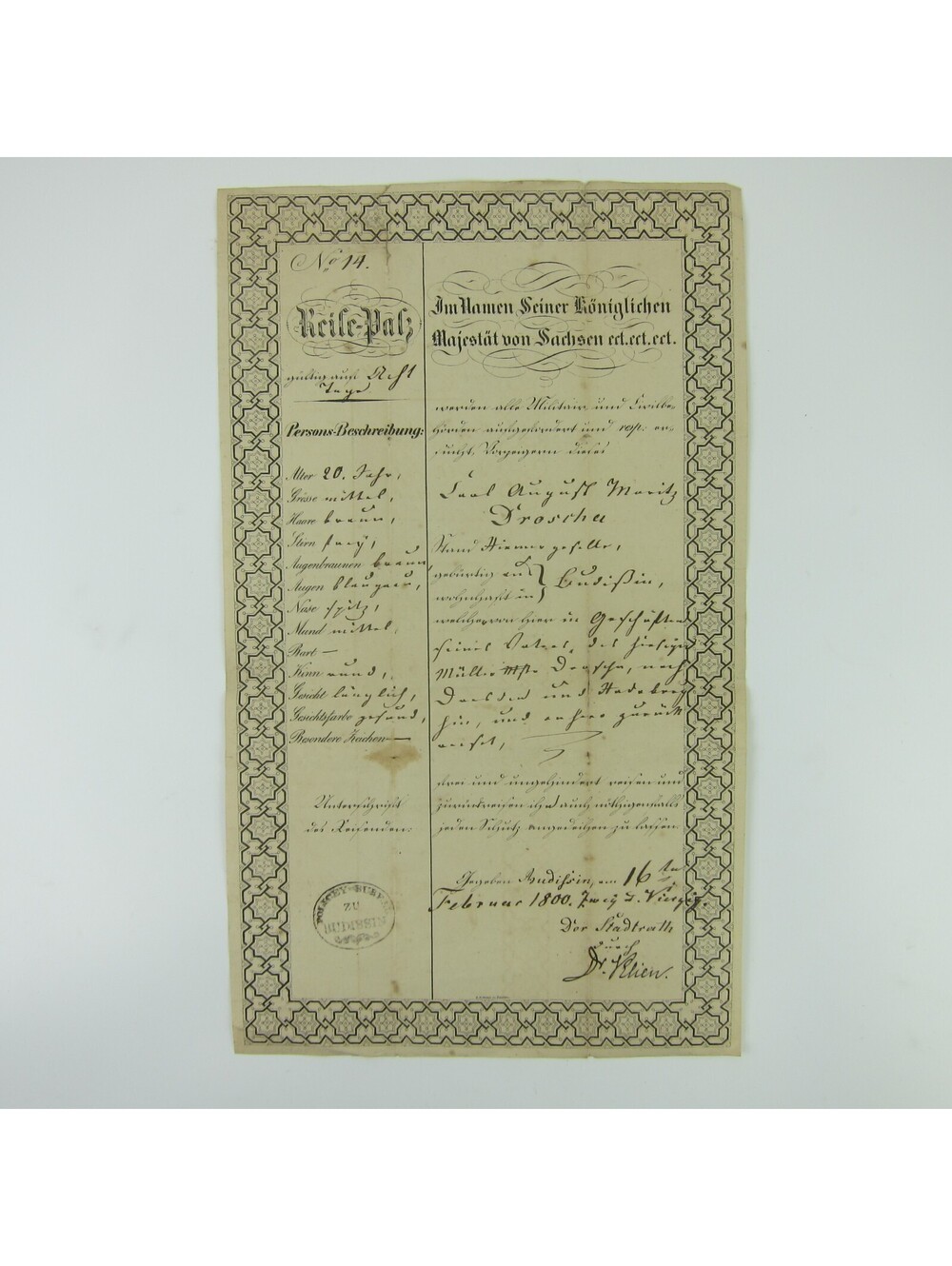 Antique Travel Papers Germany 1800s Carl August Moritz Droscha Darke County Ohio
